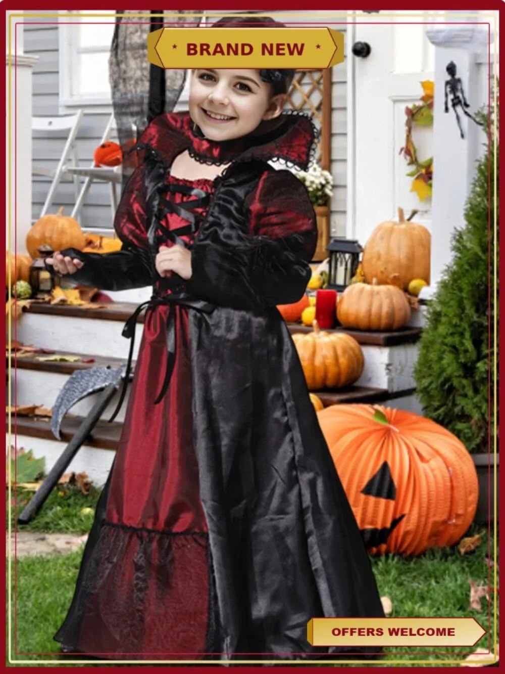 Vampire Costume Halloween Cosplay Ruby Necklace Earrings Polyester